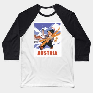 Austria Vintage Travel Poster Baseball T-Shirt